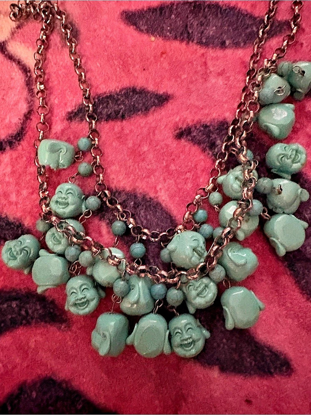 Buddha Green Statement Charm Necklace